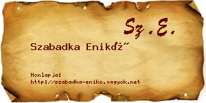 Szabadka Enikő névjegykártya